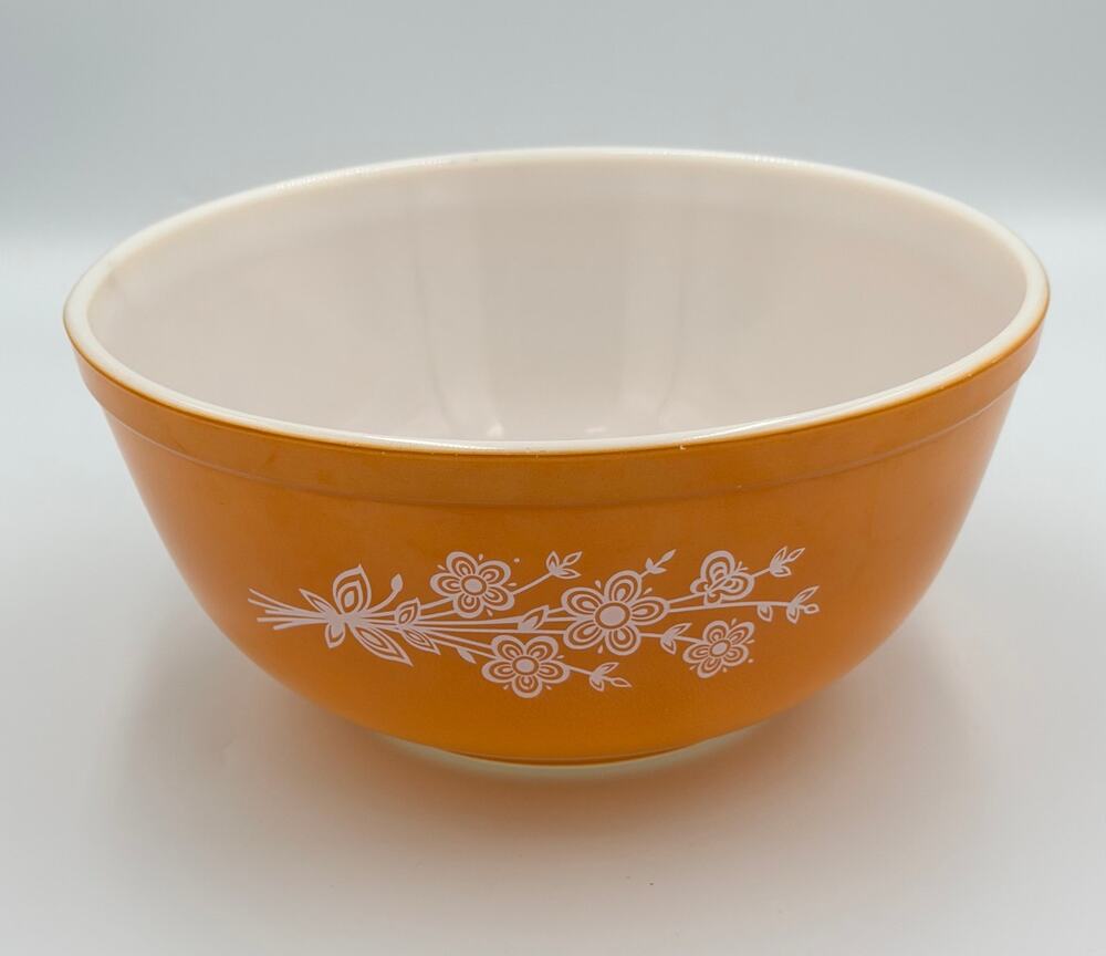 Vintage PYREX Corning 403 Butterfly Gold Redesign Glass 2QT Mixing Nesting Bowl